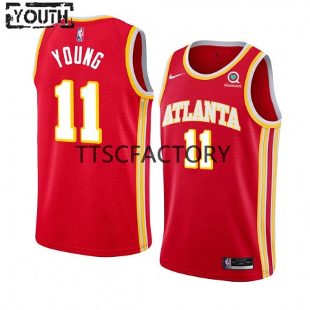 Maillot Enfant Atlanta Hawks Trae Young 11 Nike 2022-23 Icon Edition Rouge Swingman